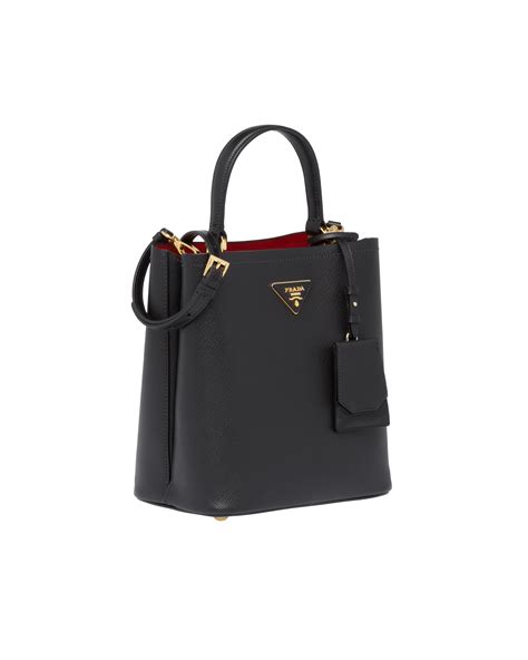 Black/fiery Red Medium Saffiano Leather Prada 